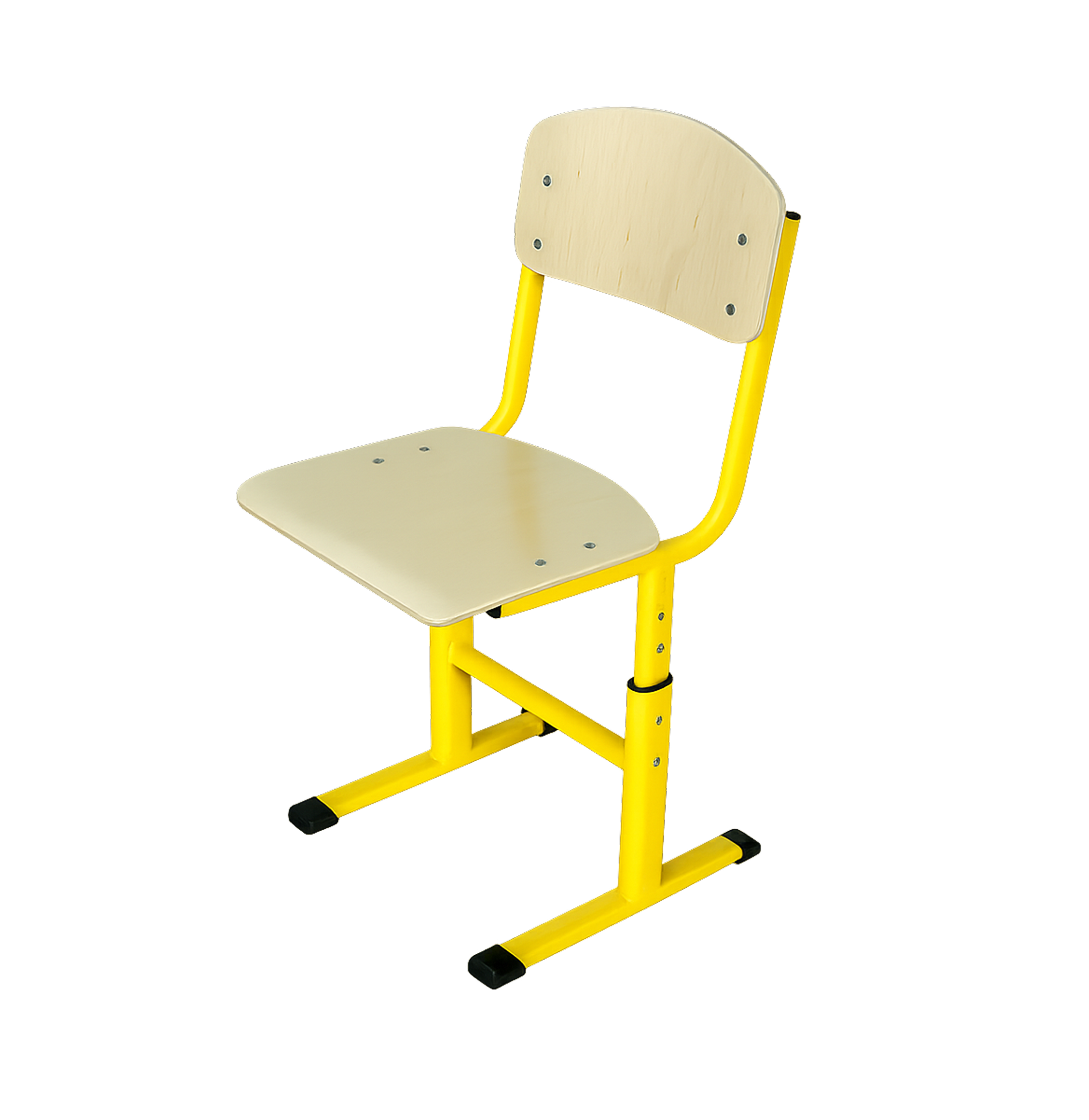 Стілець Т-подібний на ПОСИЛЕНІЙ плоскоовальній трубі, з покриттям фанери HPL, 380х420-455х775-855 мм, (опція р.г№3) №4-6 (h=380-460 мм), АНШАР ГРУП (132350 HPL)